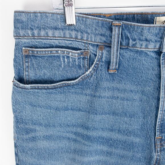 Madewell Men’s Relaxed Fit Jeans 38x32 Medium Wash Denim Factory Distressed - Picture 2 of 16